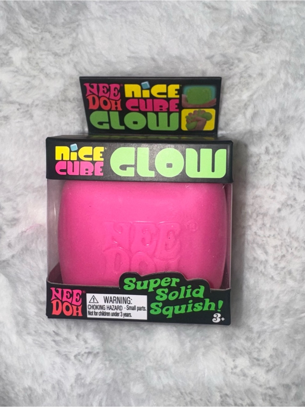 Nice Cube Glow Kids Pink Squishy Toy Sealed